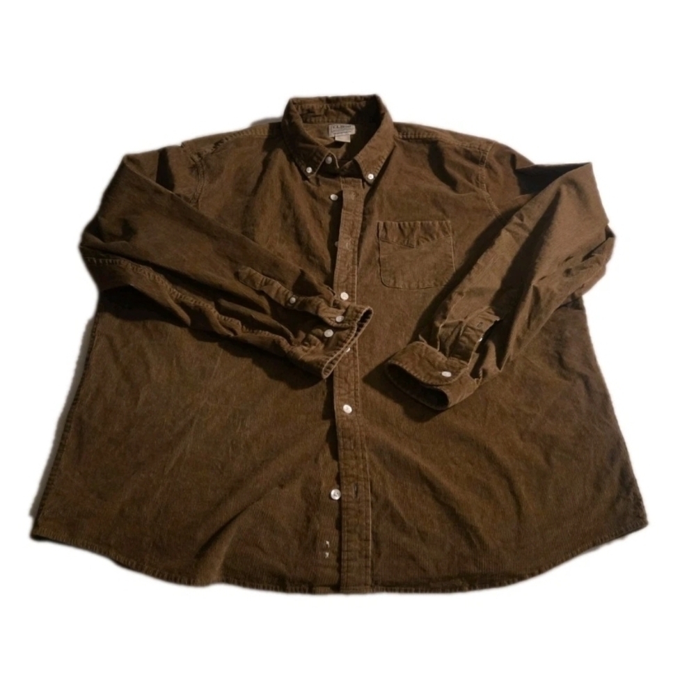 L.L. Bean Men's Brown Corduroy Button-Down Shirt